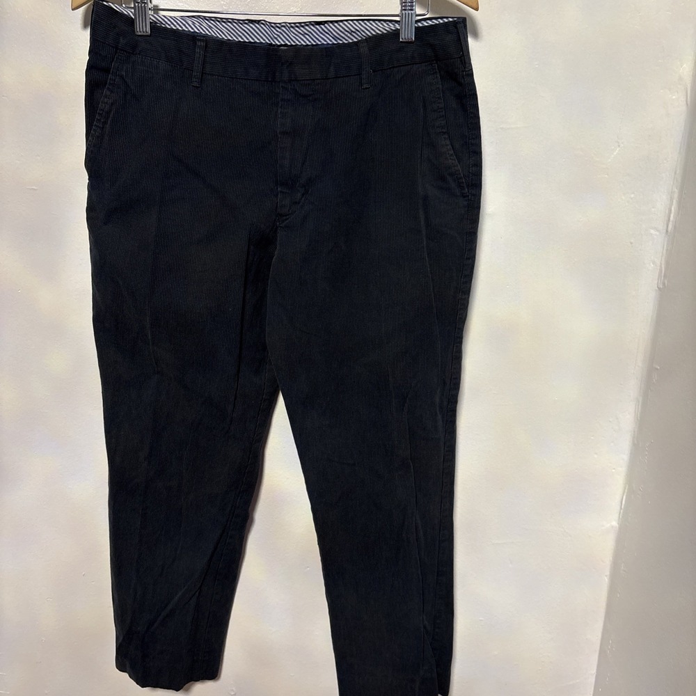 Men's Merona Dress Pants Gray & White Pinstriped Work Casual Size 34X30